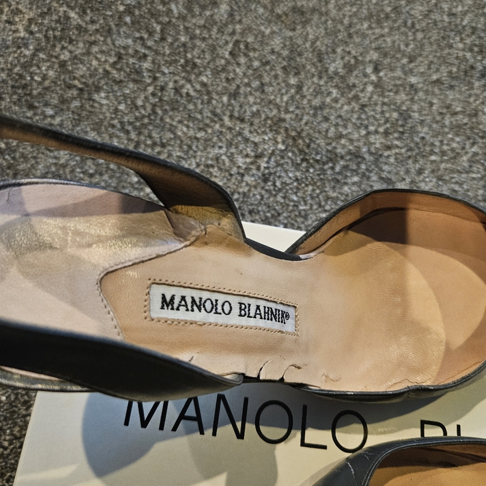Manolo Blahnik Carolyn Sling SZ 39 1/2 - Picture 3 of 9